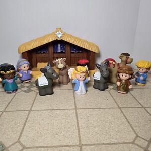 Fisher Price Little People Nativity Set Manger Jesus Mary Joseph Kings 13 pieces